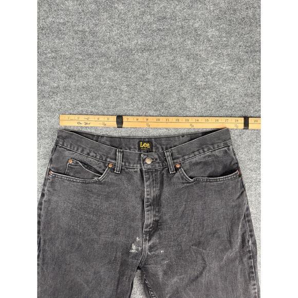 Vintage Lee Jeans 36x32 Black Denim Straight Fit - Picture 15 of 16